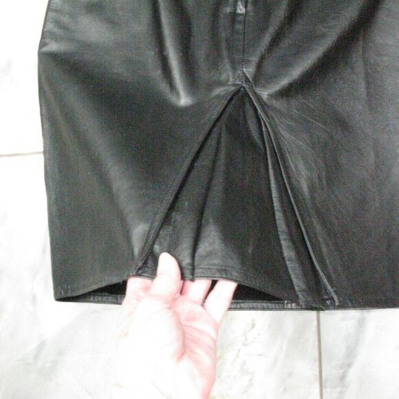 In Transit Black Lined Leather Pencil Skirt Size 8 - Picture 5 of 5